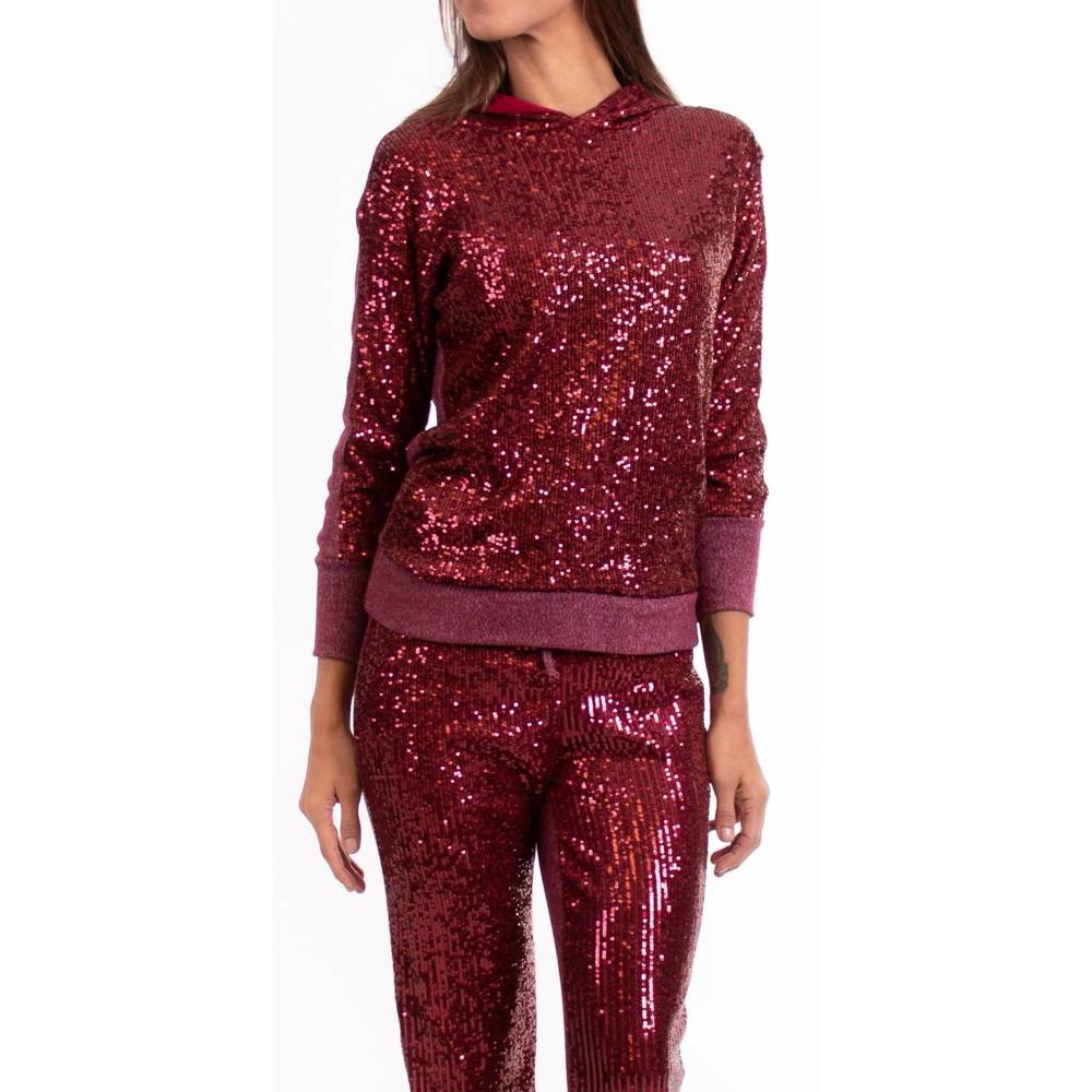 NEW GIGI MODA izabella long sleeve hoodie in burgundy